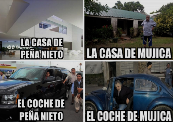 CASA Y COCHE DE PEÑA NIETO, MÉXICO. CASA Y COCHE DE MUJICA, URUGUAY